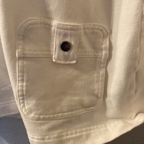 Banana Republic white button top sweatshirt size small - Picture 5 of 6